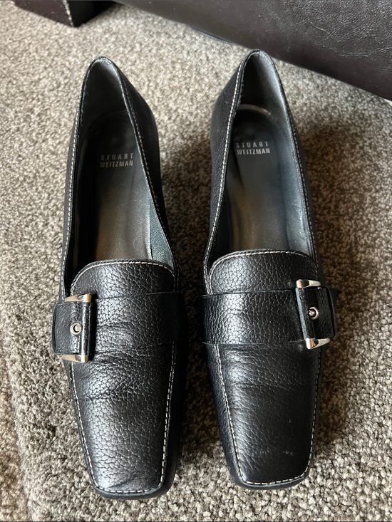 Stuart Weitzman Shoes - Stuart Weitzman Black Buckle Loafers - 9